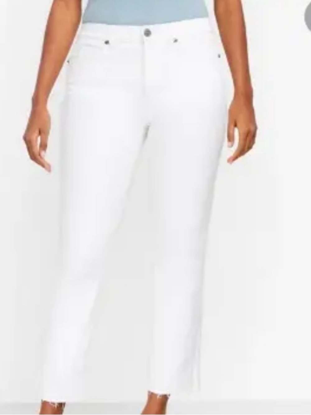 Ann Taylor Loft Women's White Curvy Straight-Leg Jeans. Size 33/16.